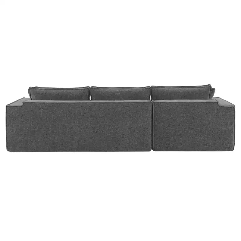 Whisen modernes übergroßes Ecksofa, luxuriöse L-förmige Couchgarnitur mit Longchair und 2 Kissen
