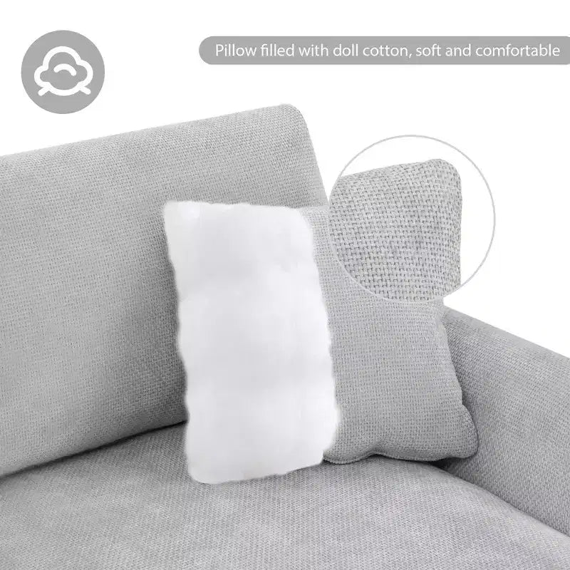 Whisen modernes übergroßes Ecksofa, luxuriöse L-förmige Couchgarnitur mit Longchair und 2 Kissen
