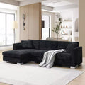 Whisen modernes übergroßes Ecksofa, luxuriöse L-förmige Couchgarnitur mit Longchair und 2 Kissen