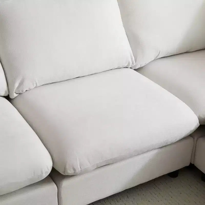 Christopher Knight Home Acker 4 Pieces Modern L Shape Upholstered Sectional Sofa Set, White