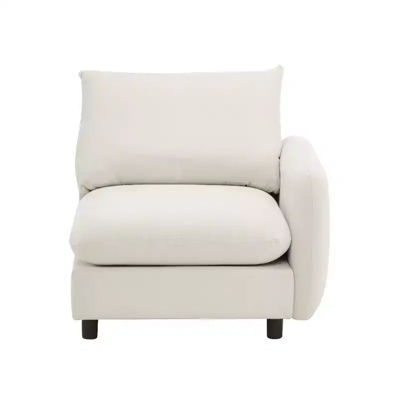 Christopher Knight Home Acker 4 Pieces Modern L Shape Upholstered Sectional Sofa Set, White