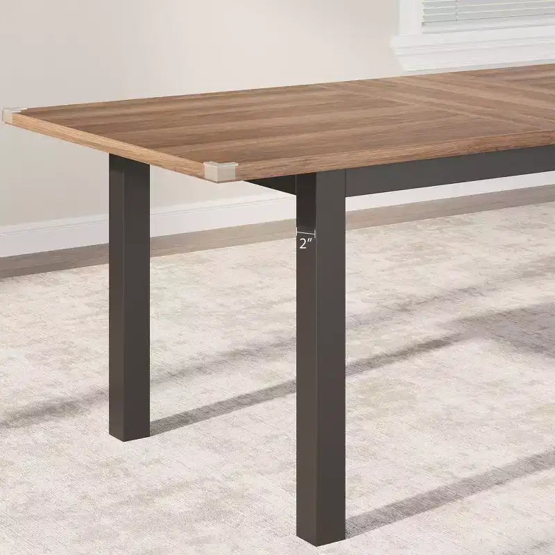 5 Pieces Dining Table Set for 4-6, 63 Large Extendable Dining Room Table Set for 4, Kitchen Table with Benches and Stools