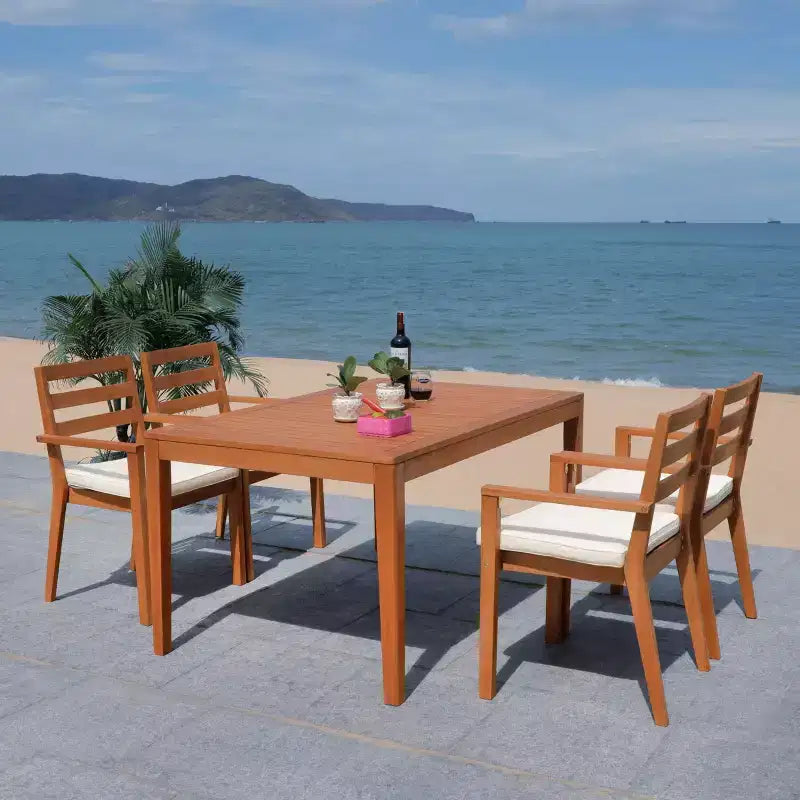 Wilming conjunto de comedor - para interiores y exteriores - PAT7065 - natural - Safavieh