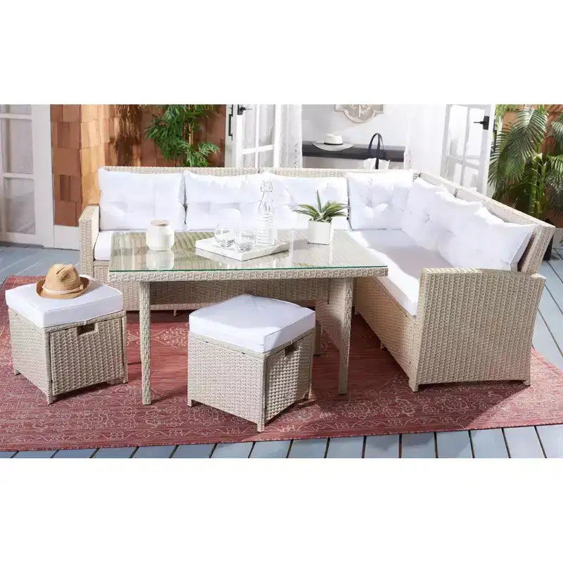 Miki 6 Piece Corner Seating Set - Indoor/Outdoor - PAT7708 - Safavieh
