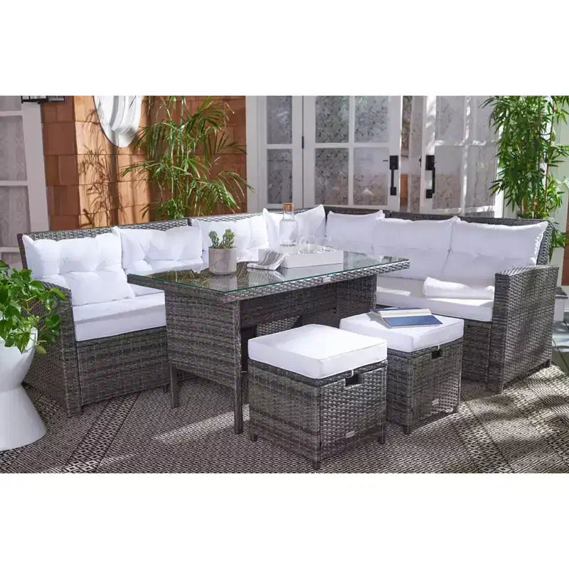 Miki 6 Piece Corner Seating Set - Indoor/Outdoor - PAT7708 - Safavieh
