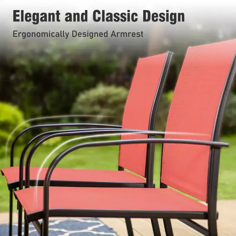 Captiva Designs matgrupp i 7 delar för uteplatsen med rektangulärt bord med ribbad bordsskiva och fasta slingstolar