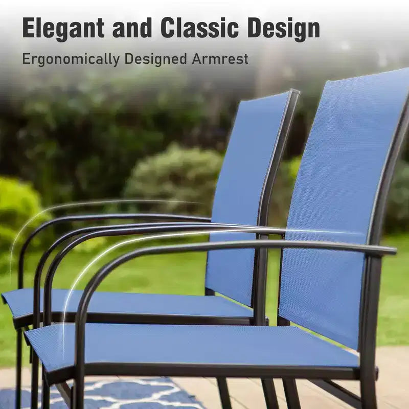Captiva Designs matgrupp i 7 delar för uteplatsen med rektangulärt bord med ribbad bordsskiva och fasta slingstolar