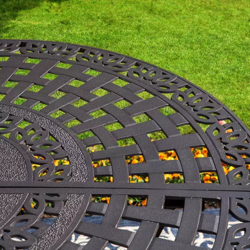 Captiva Designs 7-delige hoge terras-eetset van gegoten aluminium met ronde tafel en draaibare krukken