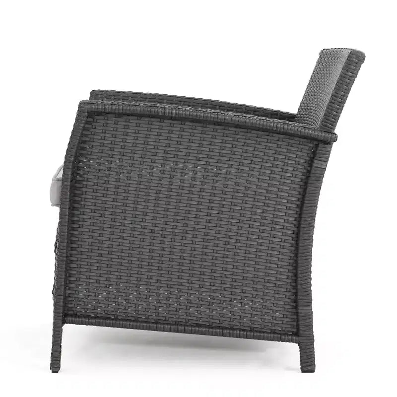Christopher Knight Home Brynnli Outdoor Wicker 4 Seater Chat Set with Fire Pit