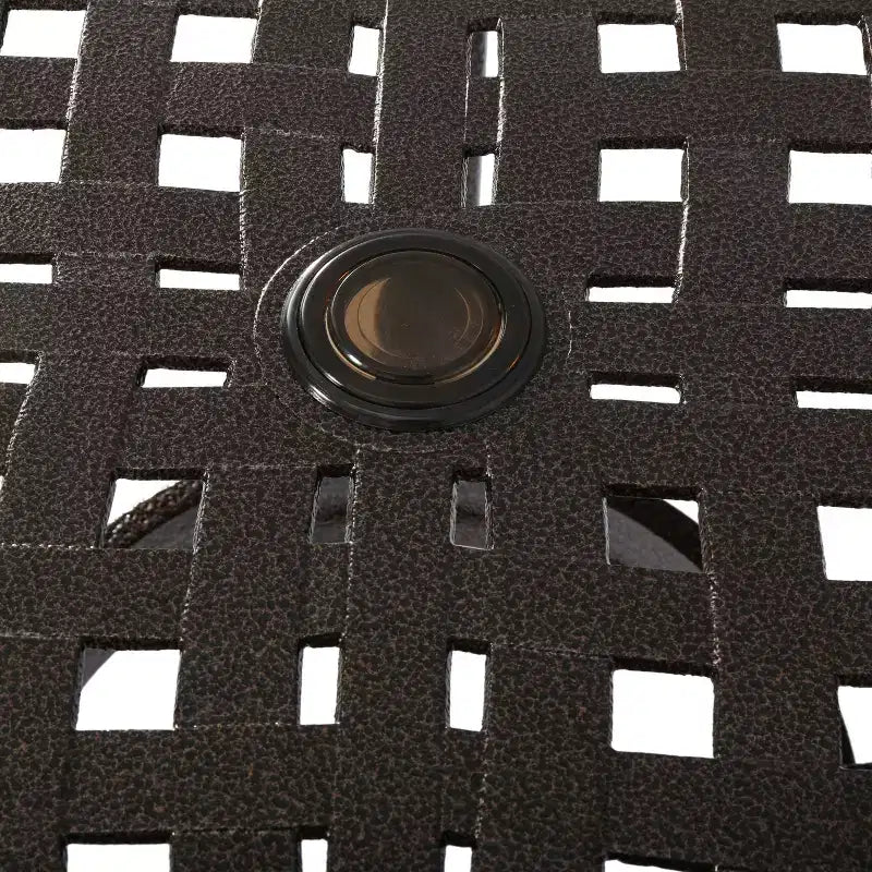 Conjunto de comedor para exterior de aluminio fundido de 5 piezas Christopher Knight Home Bogota, con orificio para sombrilla