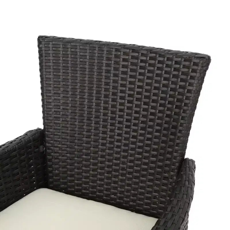 Juego de comedor de 5 piezas para exteriores Christopher Knight Home Carroll, de mimbre y madera de acacia, con cojín