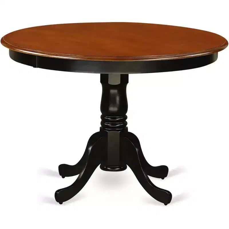 Hartland Round Dining Set Contemporary Black And Cherry