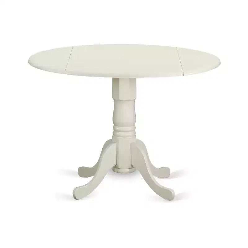 HomeStock Modern Round Dining Table Set Linen White