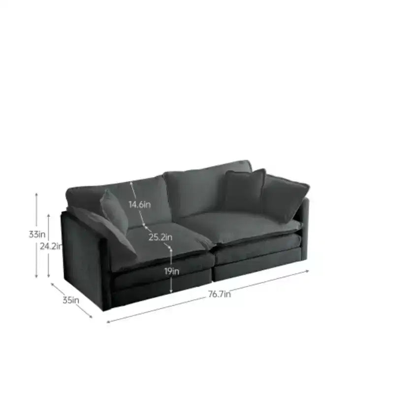 Upholstered Loveseat and Couch 2-Piece Sofa Collection, Ideal for Living Room, Home Office or Lounge, 2+2 Seating Sofa Set