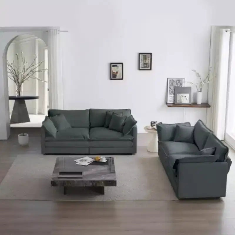 Upholstered Loveseat and Couch 2-Piece Sofa Collection, Ideal for Living Room, Home Office or Lounge, 2+2 Seating Sofa Set