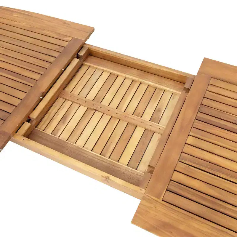 Christopher Knight Home Stamford conjunto de comedor exterior de madera de acacia de 9 piezas, extensible