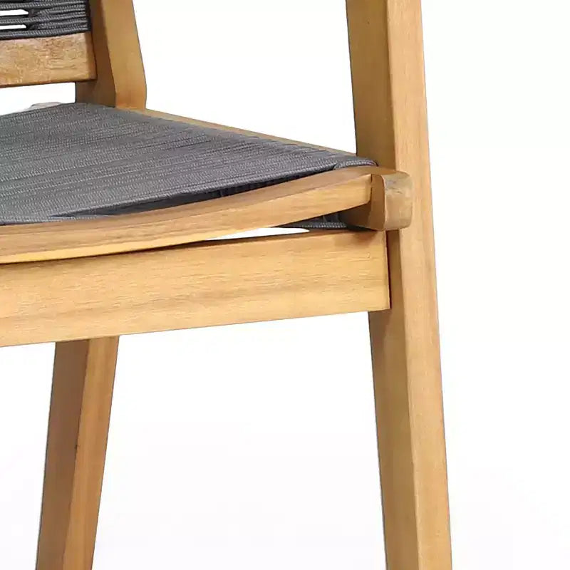 Set da pranzo da esterno Christopher Knight Home Mcgill da 7 pezzi, in corda e legno di acacia, teak/grigio scuro