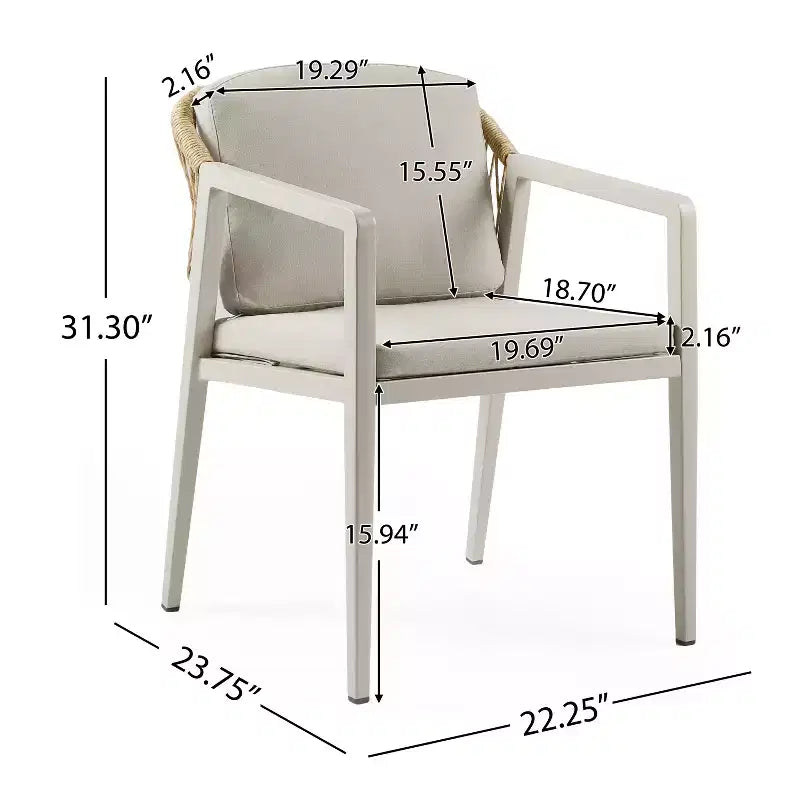 Ensemble de salle à manger extérieur de patio 7 pièces avec chaise de salle à manger en rotin PE et table extensible, bois d’acacia, gris+naturel-ModernLuxe