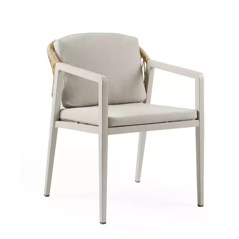 Ensemble de salle à manger extérieur de patio 7 pièces avec chaise de salle à manger en rotin PE et table extensible, bois d’acacia, gris+naturel-ModernLuxe
