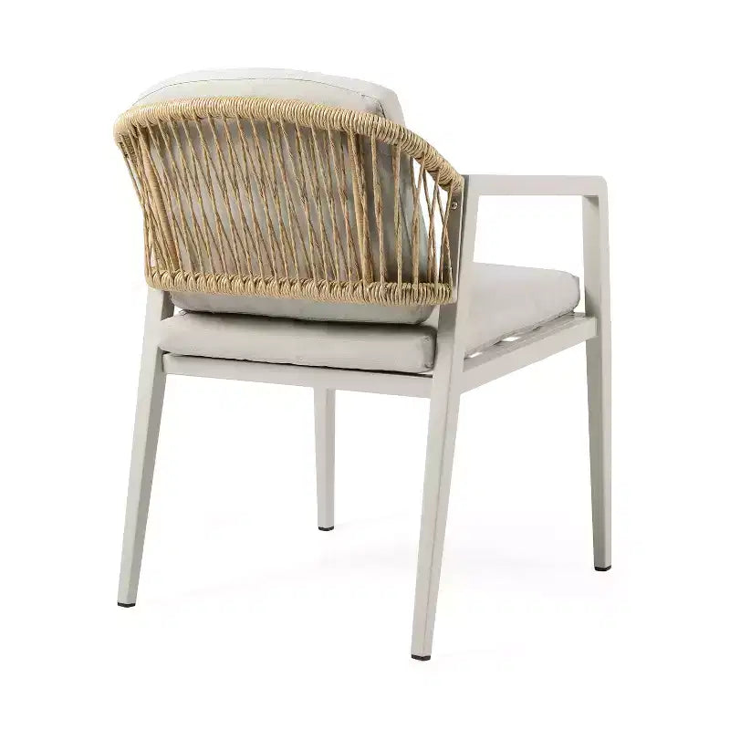Ensemble de salle à manger extérieur de patio 7 pièces avec chaise de salle à manger en rotin PE et table extensible, bois d’acacia, gris+naturel-ModernLuxe