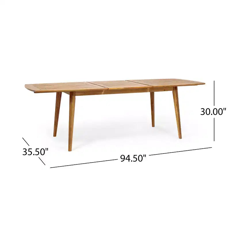 Ensemble de salle à manger extérieur de patio 7 pièces avec chaise de salle à manger en rotin PE et table extensible, bois d’acacia, gris+naturel-ModernLuxe