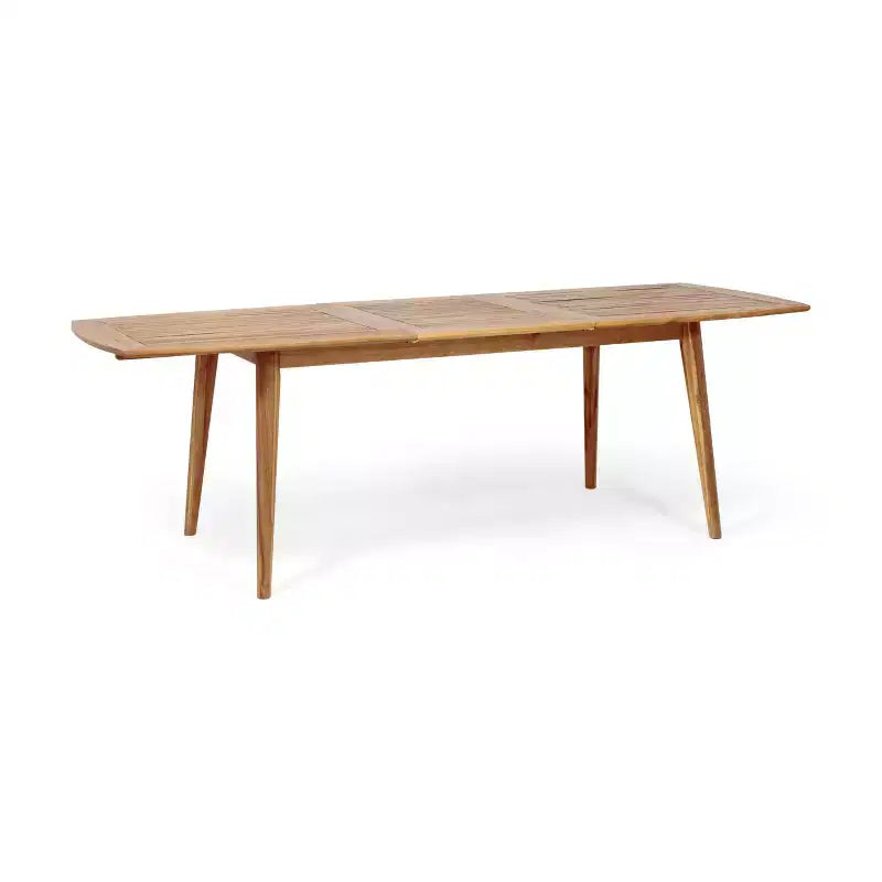 Ensemble de salle à manger extérieur de patio 7 pièces avec chaise de salle à manger en rotin PE et table extensible, bois d’acacia, gris+naturel-ModernLuxe