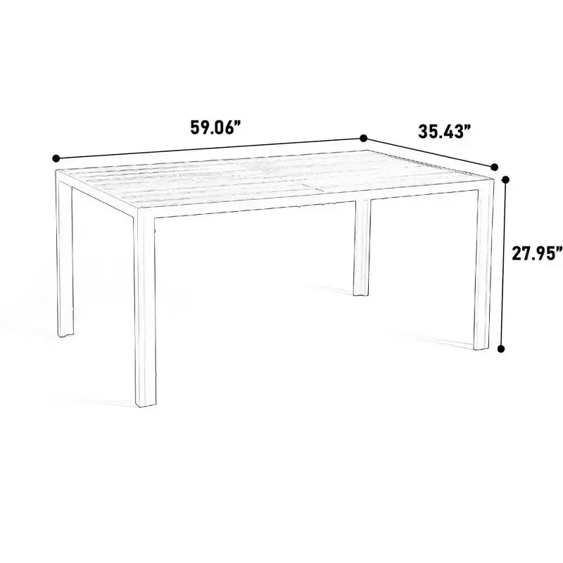 GDFStudio Eudora weerbestendige 7-delige eetset voor buiten met 6 Textilene-stoelen
