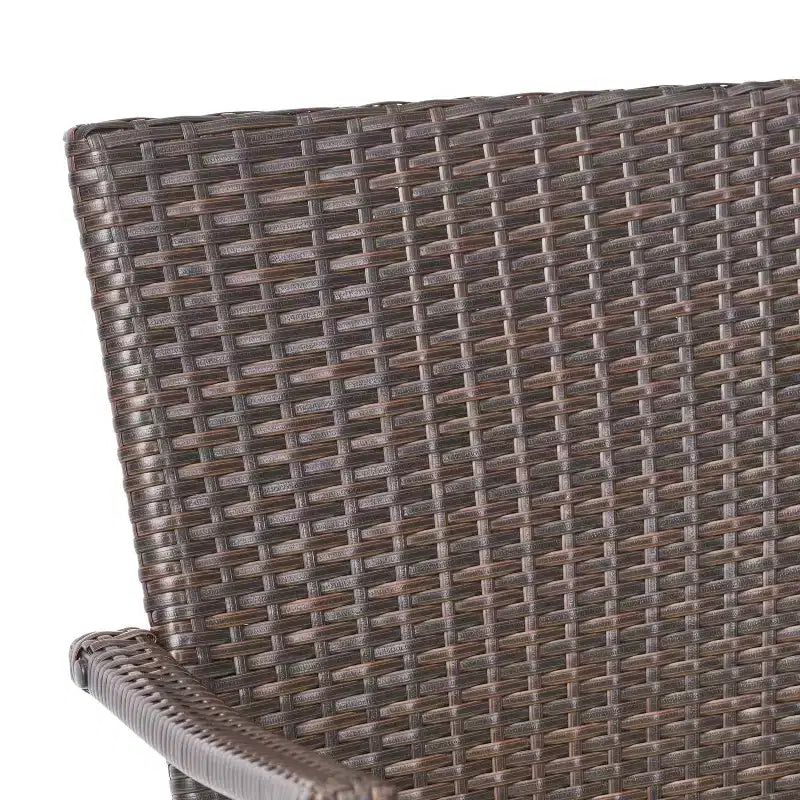 Juego de comedor de 7 piezas para exteriores Christopher Knight Home Talbot, de madera de acacia y mimbre, con cojín