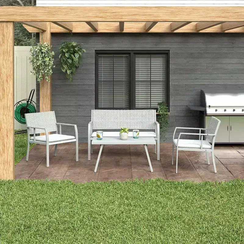 COSCO 4-Piece Folding Conversation Set, Light Gray