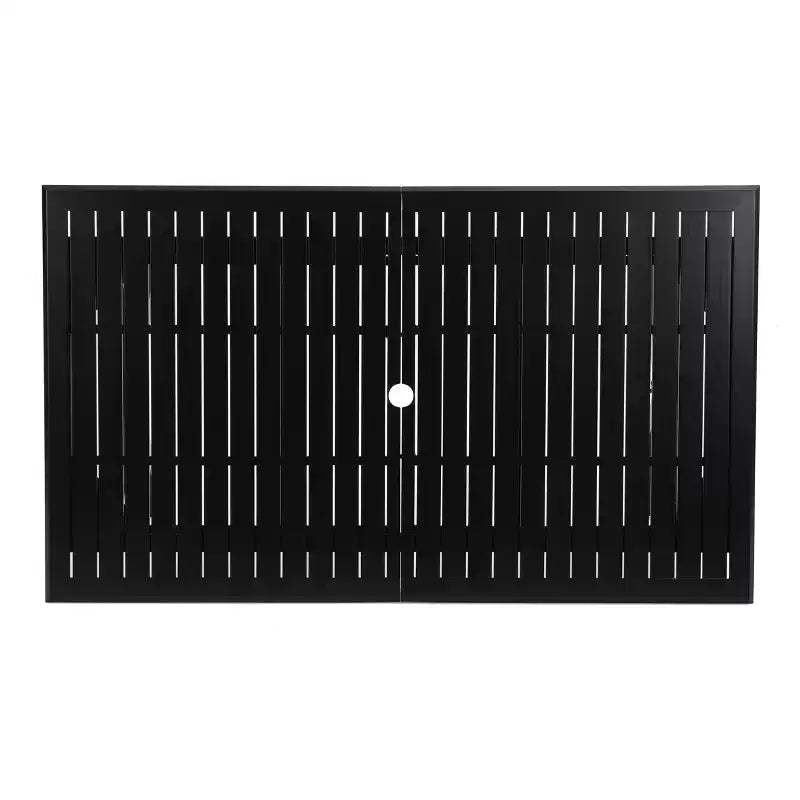 Juego de comedor de exterior Christopher Knight Home Rogge de mimbre y aluminio, extensible, de 7 piezas, con cojines, marrón claro/negro mate