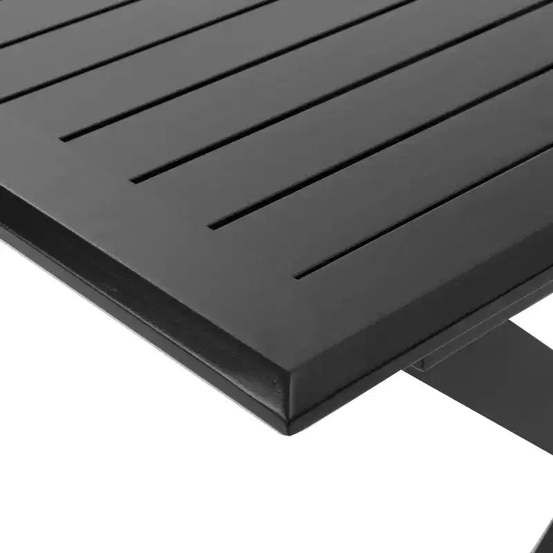 Juego de comedor de exterior Christopher Knight Home Rogge de mimbre y aluminio, extensible, de 7 piezas, con cojines, marrón claro/negro mate