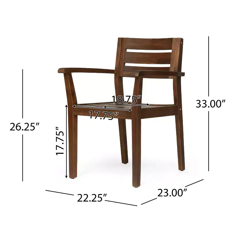 Juego de comedor de 7 piezas para exterior Shalimar de Christopher Knight Home, de madera de acacia, marrón oscuro y blanco