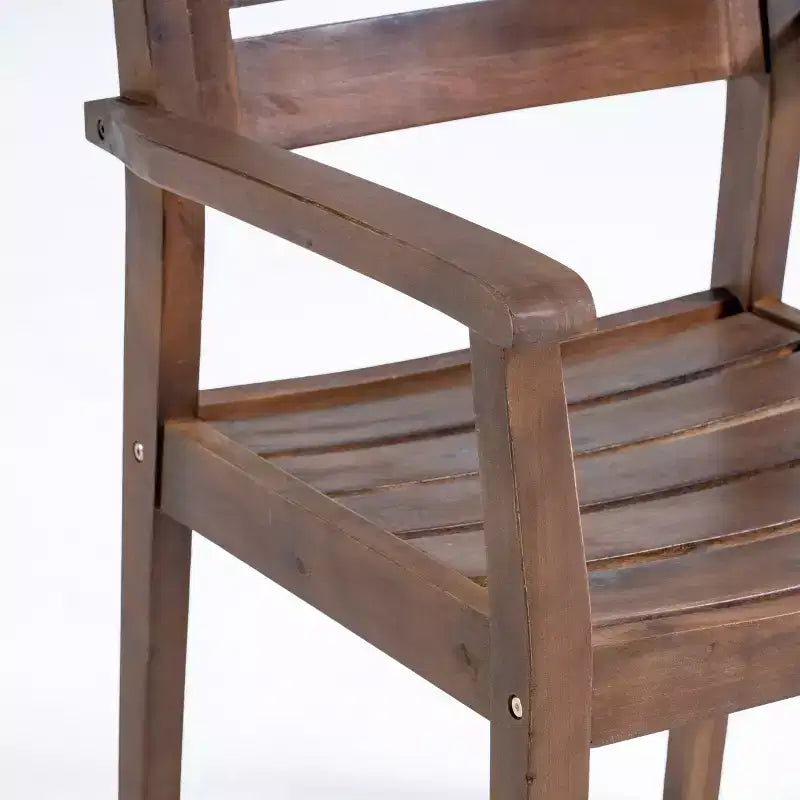 Juego de comedor de 7 piezas para exterior Shalimar de Christopher Knight Home, de madera de acacia, marrón oscuro y blanco