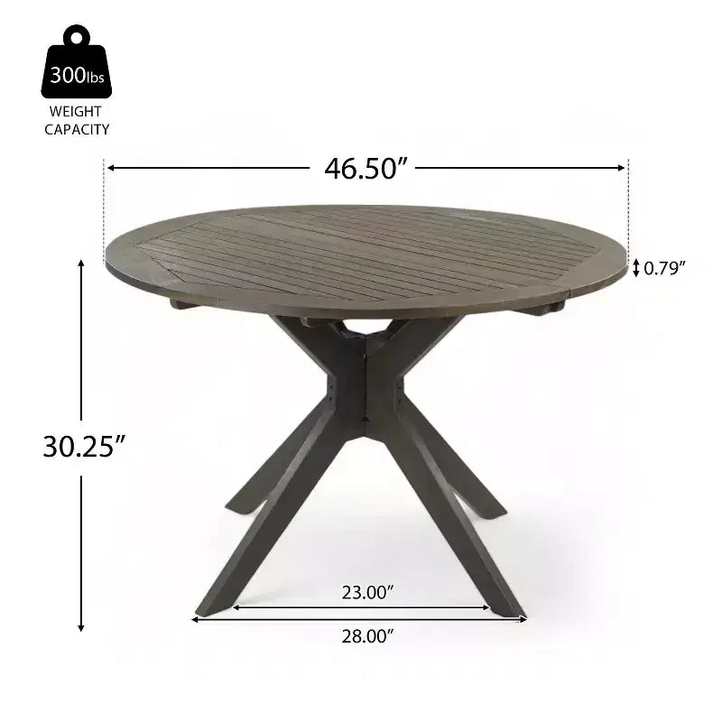 Set da pranzo rustico da esterno GDFStudio Brigitte da 5 pezzi in legno di acacia