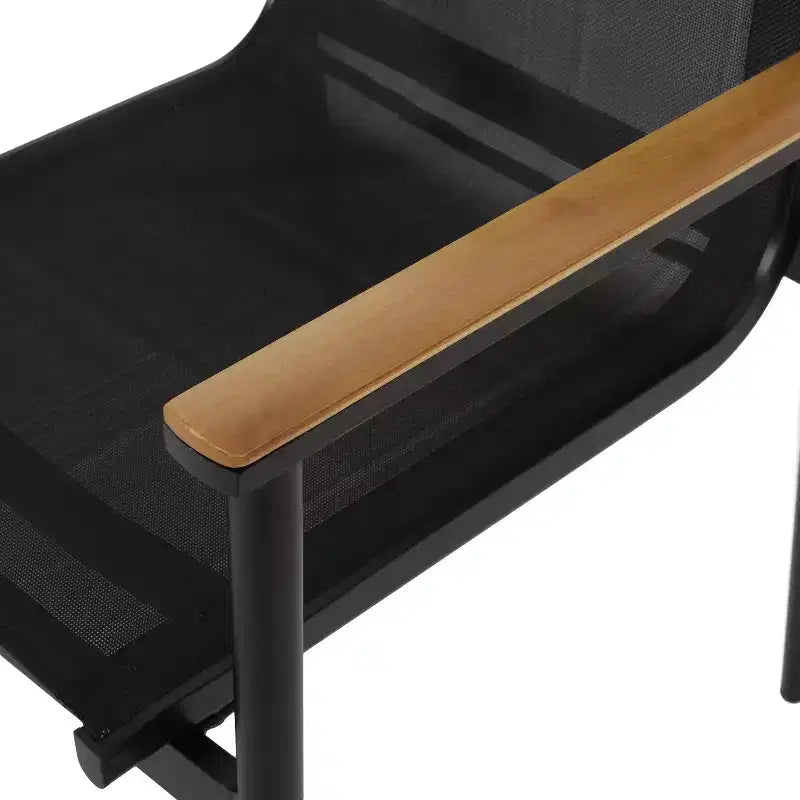 Christopher Knight Home Naop 7-delige eetset voor buiten van gaas en aluminium, zwart