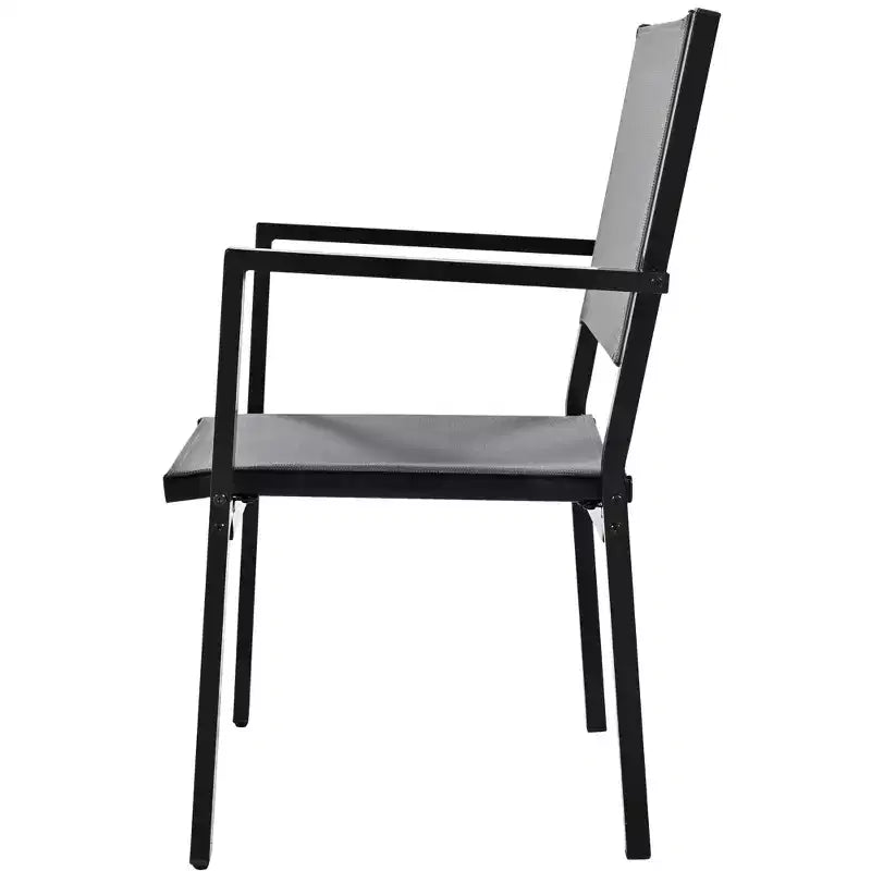Whisen matgrupp för utomhusbruk i 7 delar av väderbeständigt stål, uteplatsset med bord och stolar för balkong och bakgård