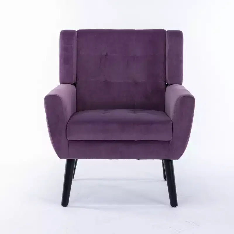 Modern Upholstered Accent Chair with Black Legs for Bedroom and Living Room