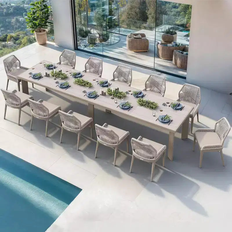 Conjunto de comedor para patio PURPLE LEAF, mesa de metal y sillas de ratán de mimbre para porche exterior, jardín o cocina, conjuntos de muebles modernos de exterior