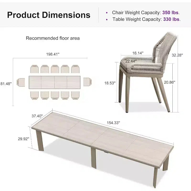 Conjunto de comedor para patio PURPLE LEAF, mesa de metal y sillas de ratán de mimbre para porche exterior, jardín o cocina, conjuntos de muebles modernos de exterior