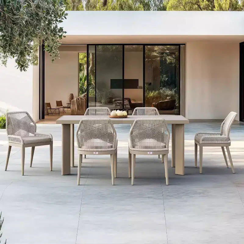 Conjunto de comedor para patio PURPLE LEAF, mesa de metal y sillas de ratán de mimbre para porche exterior, jardín o cocina, conjuntos de muebles modernos de exterior