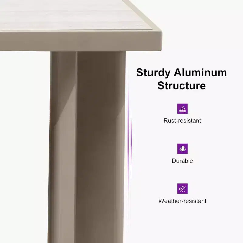 Conjunto de comedor para patio PURPLE LEAF, mesa de metal y sillas de ratán de mimbre para porche exterior, jardín o cocina, conjuntos de muebles modernos de exterior