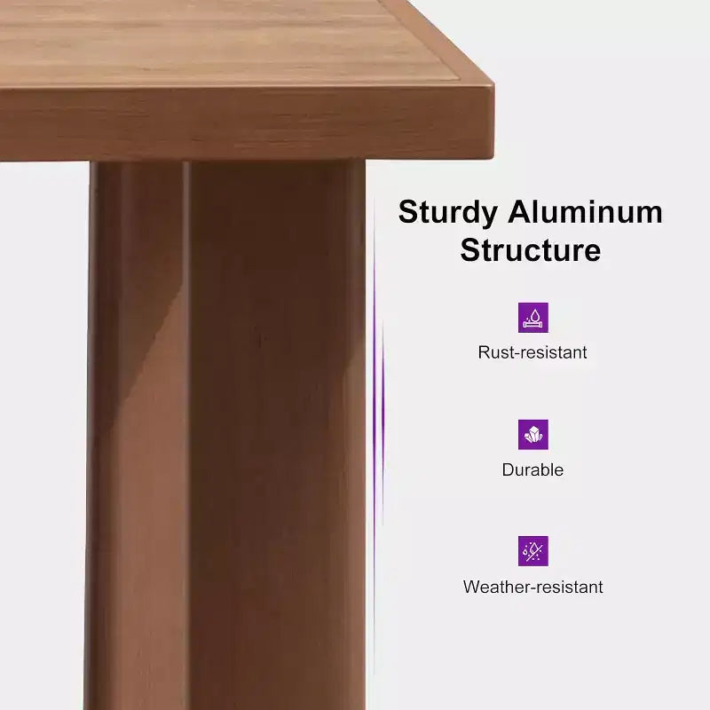 Conjunto de comedor para patio PURPLE LEAF, mesa de metal y sillas de ratán de mimbre para porche exterior, jardín o cocina, conjuntos de muebles modernos de exterior