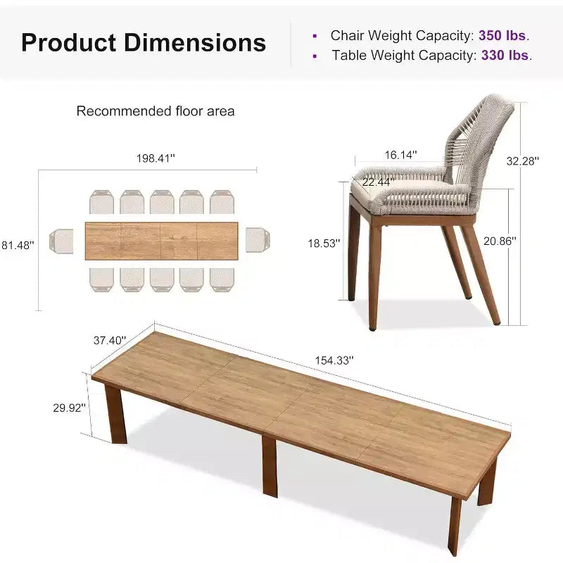 Conjunto de comedor para patio PURPLE LEAF, mesa de metal y sillas de ratán de mimbre para porche exterior, jardín o cocina, conjuntos de muebles modernos de exterior
