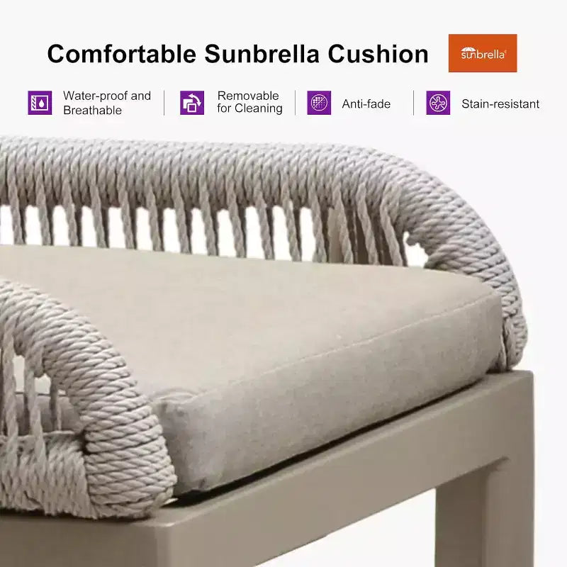 Conjunto de comedor para patio PURPLE LEAF, mesa de metal y sillas de ratán de mimbre para porche exterior, jardín o cocina, conjuntos de muebles modernos de exterior
