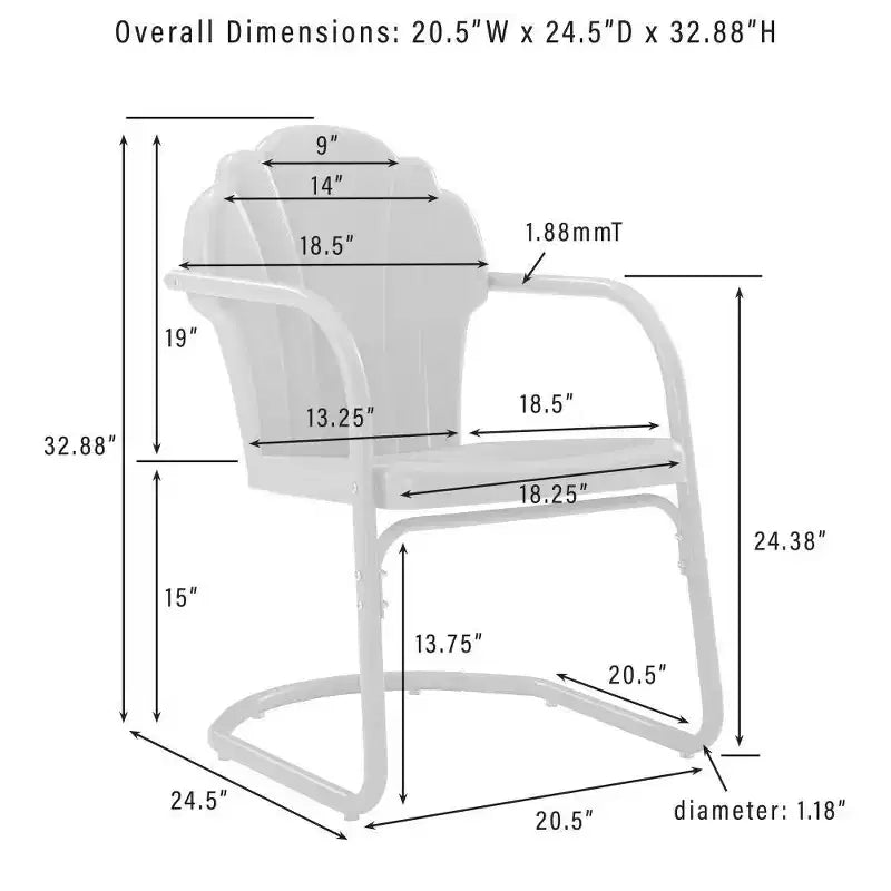 HomeStock Tulip 5 Parçalı Açık Hava Metal Yemek Takımı, Yemek Masası ve 4 Sandalye ile