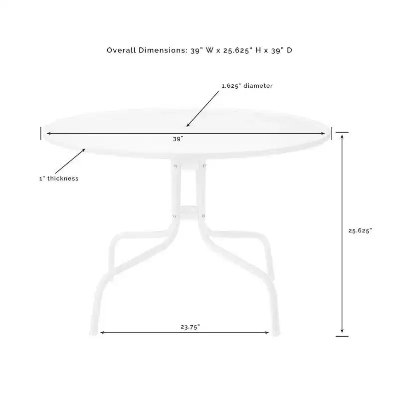 HomeStock Tulip 5 Parçalı Açık Hava Metal Yemek Takımı, Yemek Masası ve 4 Sandalye ile