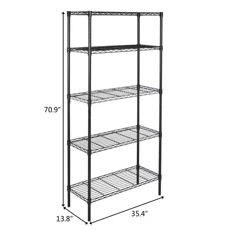 35.43" Wide 5-Tier Metal Shelving Unit