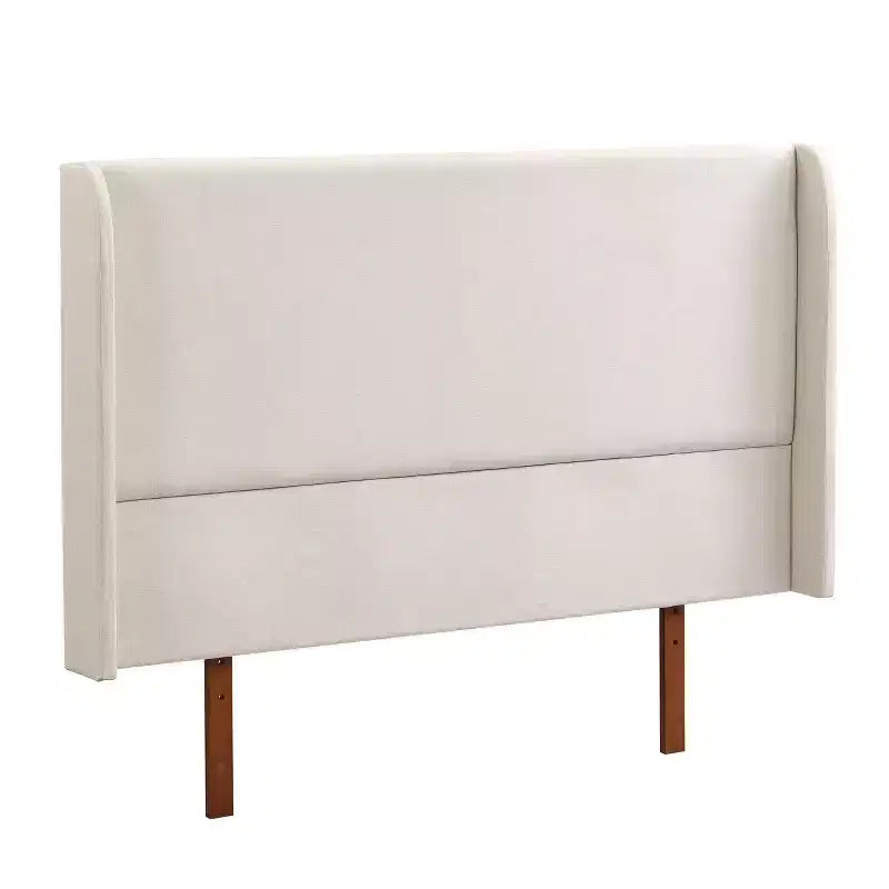 King/Queen Size Platform Bed, Solid Dry Bamboo Wood Bed Frame with Upholstered High Headboard, Easy Assembly