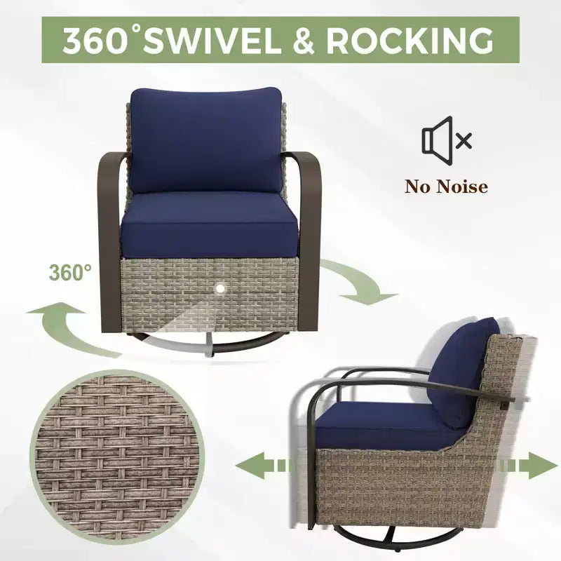 EAGLE PEAK Coastal Vista Gartenmöbel-Set für den Außenbereich, halbrundes, geschwungenes Sitz-Set aus Geflecht mit Couchtisch