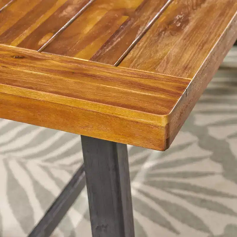 Conjunto de comedor exterior Christopher Knight Home Reynard de 7 piezas de madera de acacia, con sillas con respaldo de cuerda